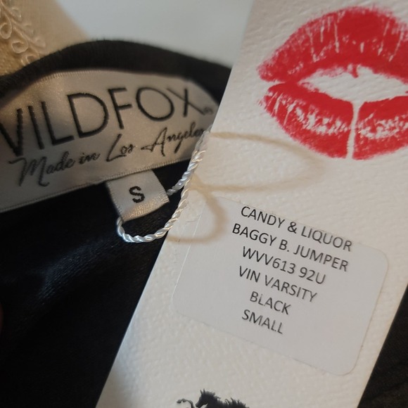 Wildfox Baggy Beach Jumper Candy and Liquor Black Sweatshirt NWT! Size Small HTF - Picture 4 of 4